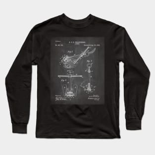 Ships Anchor Patent - Anchor Art - Black Chalkboard Long Sleeve T-Shirt